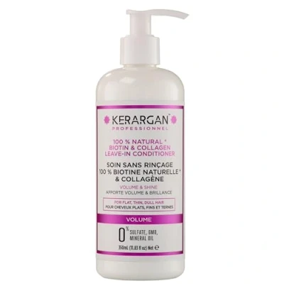 Abbildung von Kerargan Volumenpflege Ohne Ausspülen mit Biotin &amp; Kollagen Für Dünnes, Plattes, Mattes Haar Feuchtigkeit, Glanz Sulfate, GMO, Mineralöl 350ml