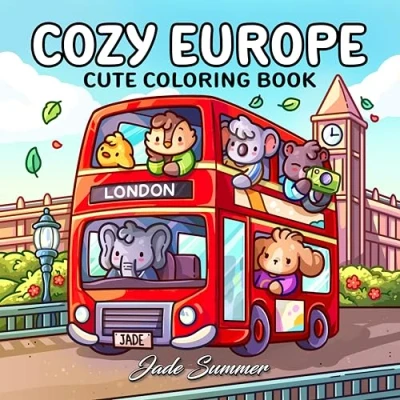 Abbildung von Cozy Europe: Cute Coloring Book for Adults and Teens with Charming Characters Delightful European Scenes Relaxation (Comfy Books)