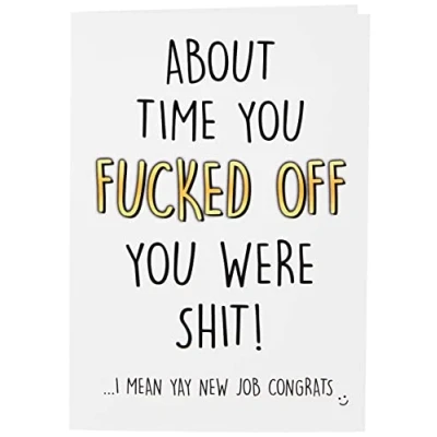 Abbildung von Peachy Antics Lustig Job Karte, Coworker Verlässt, Viel Glück, Congrats Neu Kollege Verlässt Lebewohl Karte Scherz, Banter Büro PC288