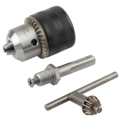 Abbildung von wolfcraft SDS plus Bohrfutter Set &quot;Economy Line&quot; I 2649000 1,5 13 mm Innengewinde inkl. Adapter und Schlüssel für Bohrhämmer