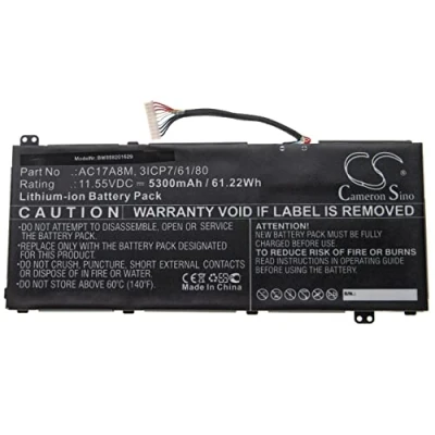 Abbildung von vhbw Akku Ersatz für Acer 3ICP7/61/80, AC17A8M Notebook (5300mAh, 11,55V, Li Ion)