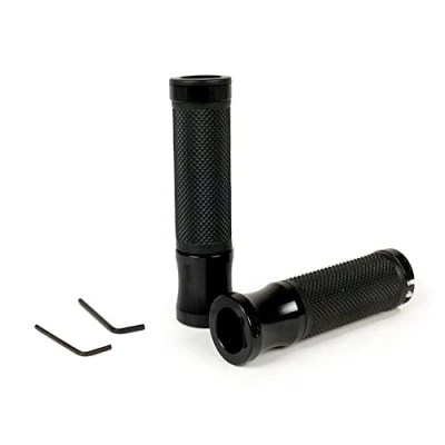 Abbildung von MOTONOSTRA Griffe Aluminium schwarz, Rautenmuster kompatibel für Vespa GT, GTL, GTS 125, 200, 250, 300ccm, 22,5 24mm