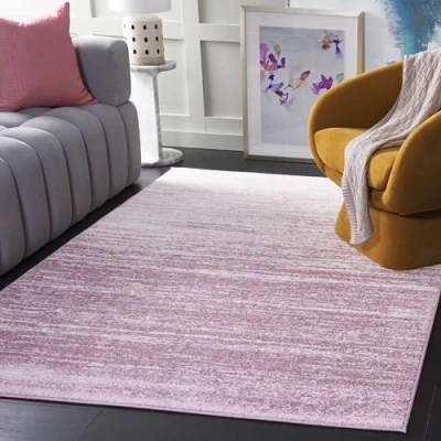 Abbildung von SAFAVIEH Modern Teppich für Wohnzimmer, Esszimmer, Schlafzimmer Adirondack Collection, Kurzer Flor, Creme und Lila, 183 X 274 cm
