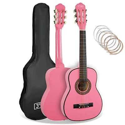 Abbildung von 3rd Avenue 1/4 Größe Kinder Klassikgitarre Mit Spanischen Nylonsaiten Im Anfängerpaket Rosa
