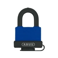 Abbildung von ABUS 70IB/50, Herkömmliches Vorhängeschloss, Tastensperre, Schwarz, Blau, Messing, U förmig