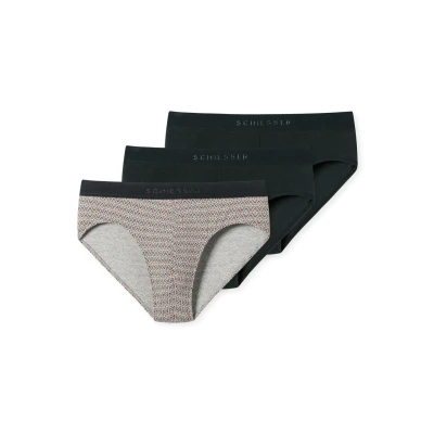 Abbildung von Schiesser 3PACK Slip Schwarz, grauorange, Herren, Größe: 4XL, grau orange