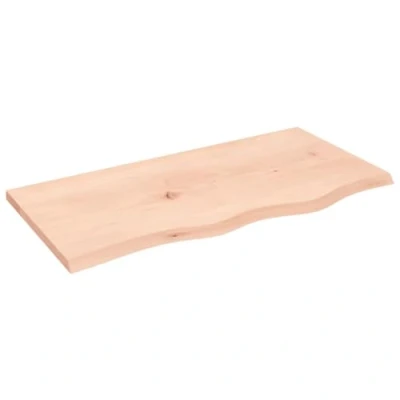 Abbildung von vidaXL Waschtischplatte, Multifunktional Arbeitsplatte mit Naturkante, Waschtischkonsole Tischplatte für Badezimmer, Holzplatte Platte Badmöbel, 80x40x2 cm Massivholz Unbehandelt