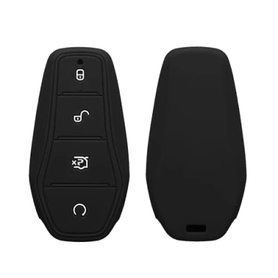 Abbildung von kwmobile Autoschlüssel Silikon Hülle kompatibel mit BYD Atto 3 / Han/Tang/Dolphin/Yuan/Seal Schlüsselhülle in Schwarz