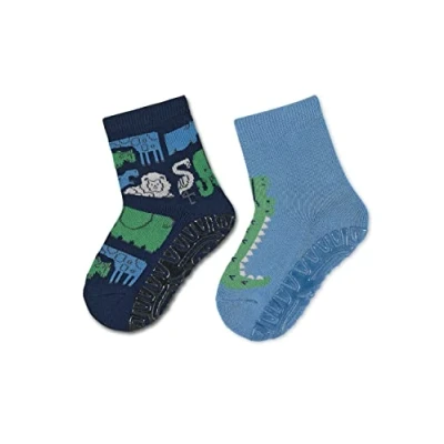 Abbildung von Sterntaler Baby Jungen Fliesen Socken Fli AIR Doppelpack Dschungel Rutsch aus Baumwolle marine, 18