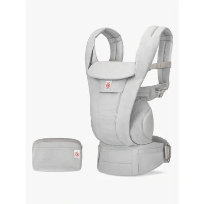 Abbildung von Ergobaby Omni Deluxe All in One Babytrage für Neugeborene ab Geburt bis 20kg, Ergonomische 4 Positionen aus 100% Baumwolle, Rückentrage Baby Tragetasche, Pearl Grey