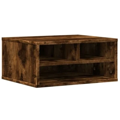 Abbildung von vidaXL Druckerständer, Druckertisch mit Stauraum, Druckerregal für Büro Arbeitszimmer, Druckerhalter Beistelltisch, Räuchereiche Holzwerkstoff