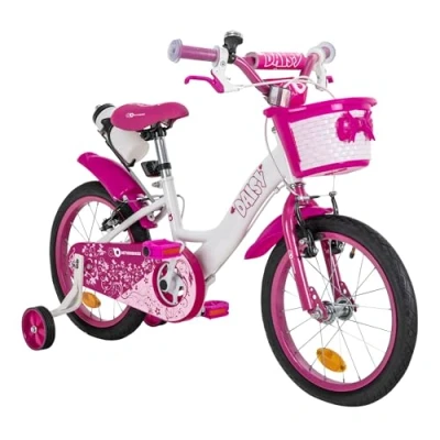 Abbildung von Actionbikes Kinderfahrrad Daisy 16 Zoll Kinder Fahrrad für Mädchen 4 7 Jahren V Brake Bremse Kettenschutz Luftbereifung Fahrräder Laufrad Kinderrad (16 Zoll)
