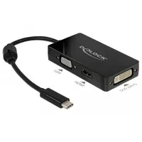 Abbildung von USB Adapter, C Stecker &gt; VGA + HDMI DVI Buchse