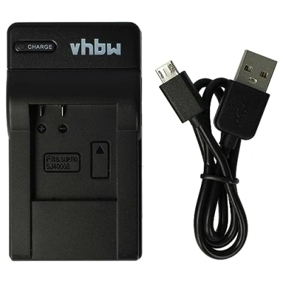 Abbildung von vhbw USB Ladegerät kompatibel mit Icefox Action Camera Kamera Camcorder Akku Ladeschale, Ladekontrollanzeige