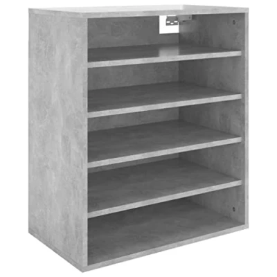 Abbildung von vidaXL Schuhschrank 5 Ablagen Wand Schuhkommode Schuhregal Schuhablage Schuhständer Schuhaufbewahrung Schuhorganizer Betongrau 60x35x70cm Holzwerkstoff