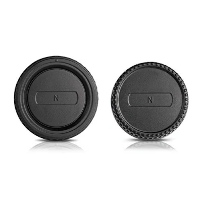 Abbildung von Ares Foto® Gehäusedeckel Objektivrückdeckel Set für Nikon Gehäuseschutz Objektivschutz D6 D780 D3500 D850 D7500 D5600 D500 usw.