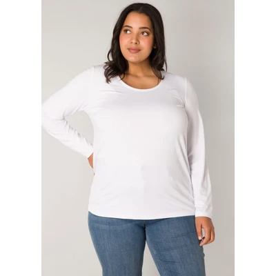Abbildung von BASE Level Curvy ASO Langarmshirt, Damen, Größe: 46, White