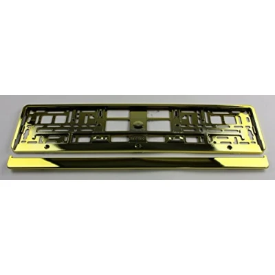 Abbildung von ZentimeX Z788696 Kennzeichenhalter Kennzeichenhalterung Gold glänzend Hochglanz für DE Standard Kennzeichen 1 Stück