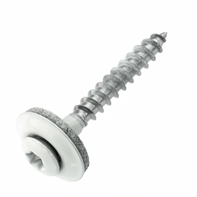 Abbildung von Spenglerschrauben Edelstahl A2 mit EPDM Dichtscheibe 15 mm 4,5 x 35 weiß RAL 9010 TX20, 200 Stück