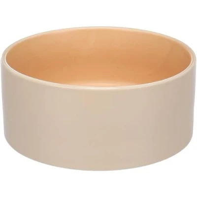 Abbildung von Flamingo Futter und Trinknapf Anca Rund Beige/Orange 1.2L, Luxus in Hochwertigem Keramik, Stark Langlebig, Schönes Design