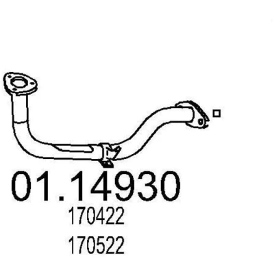 Abbildung von MTS 01.14930 Abgasrohr 685 vorne für Mittelschalldämpfer PEUGEOT: 309 II Schrägheck, 205 Schrägheck