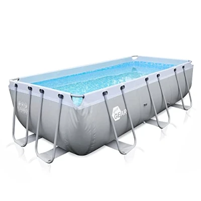 Abbildung von yourGEAR Rechteckpool Familien Pool 4x2x1m Stahlrahmenbecken Gartenpool Schwimmbecken