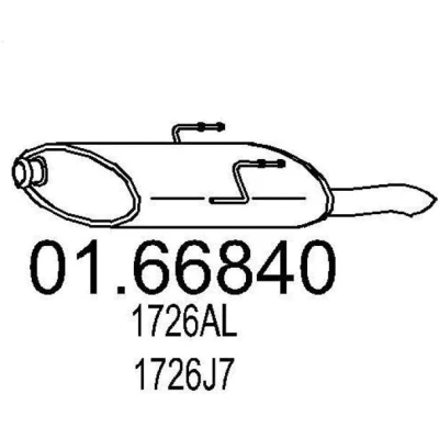 Abbildung von MTS 01.66840 Endschalldämpfer 620 PEUGEOT: 406 Kombi, Limousine