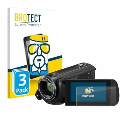 Abbildung von BROTECT Schutzglas für Panasonic HC V380 (3 Stück) Schutzfolie Panzer Folie Glas [Extrem Kratzfest 9H, Anti Fingerprint, Ultra Transparent]