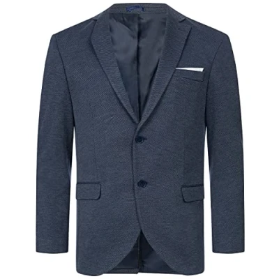 Abbildung von Indumentum Herren Sakko Blazer Sportlich Jacke Jackett Slim Fit Herrensakko Übergangsjacke Herrenblazer Anzugjacke IJS 102 Dunkelblau M