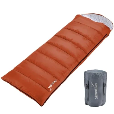 Abbildung von Skandika Schlafsack Iceland Cayenne Reißverschluss links, Deckenschlafsack für Erwachsene, koppelbar, 3 Jahreszeiten, bis 10 C, Packsack, Camping, Inn /Outdoor