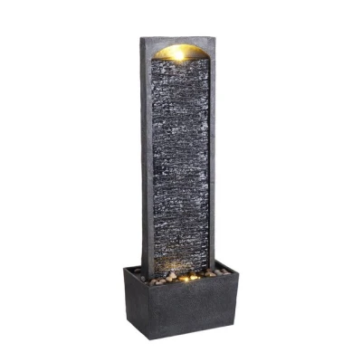 Abbildung von Teamson Home Gartenbrunnen mit LED aus Polyresin schwarz H98 cm