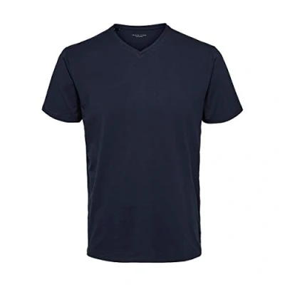 Abbildung von Selected Homme Tshirt basic, Herren, Größe: Small, Navy blazer