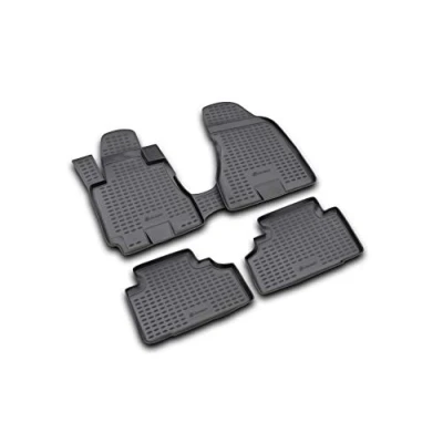 Abbildung von Element 3D Gummimatten Set passend für Hyundai Tucson Mk1 I 2004 2010 100% passgenaue Auto Fußmatten, robuste Universal Fußmatte Auto, Fussmatten Gummi,