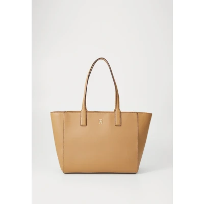 Abbildung von Tommy Hilfiger SOFT LOGO TOTE Shopping Bag, Damen, Größe: One Size, Safari canvas