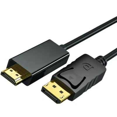Abbildung von Bolwins M39 DisplayPort auf HDMI Kabel 4K, 1,8m DP HDMI, Kompatibel mit Monitor, TV, Projektor, Laptop, PC