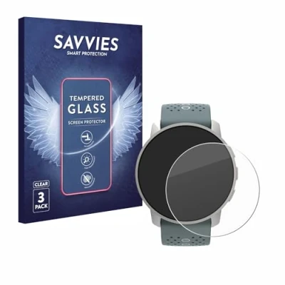 Abbildung von Savvies Panzer Schutz Glas für Suunto 9 Peak (3 Stück) 9H Hartglas, Anti Fingerprint, Displayschutz
