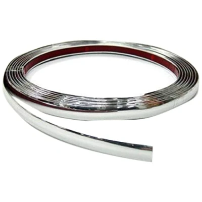 Abbildung von Zierleiste Chromleiste Auto Styling Strip 5m x 15mm Universal AutoHobby Chrom Selbstklebend Chromstreifen Flexibel Klebeband Leisten Aufkleber Silber