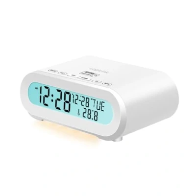 Abbildung von LogiLink SC0121W Radio Wecker, Anzeige von Temperatur und Luftfeuchtigkeit, Einschlaf Timer, inkl. USB Port zum Aufladen z.B. Handy/Tablet/eReader