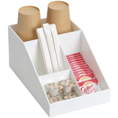 Abbildung von Navaris Teedose Kaffee Spender Organizer Aufbewahrung von Zubehör Kaffeebar weiß, Kunststoff