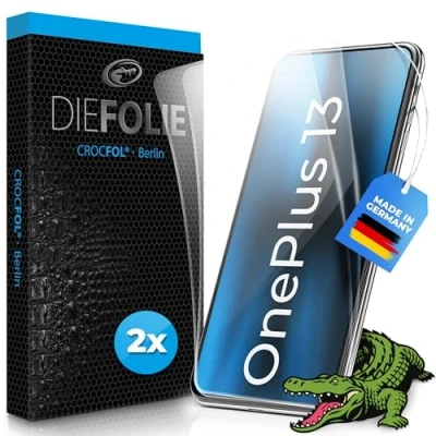 Abbildung von Crocfol DIEFOLIE für OnePlus 13 [2 St.] Schutzfolie vom Testsieger selbstheilende Premium 5D Langzeit Panzerfolie (Case friendly)