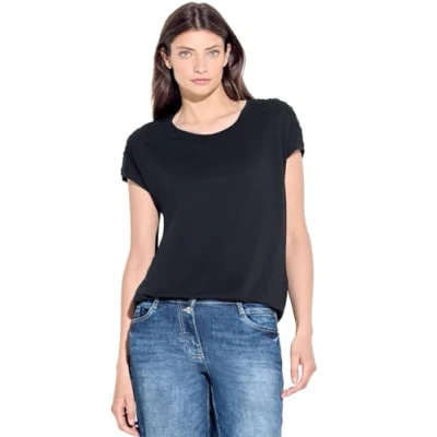 Abbildung von Cecil Dekoratives Tshirt basic, Damen, Größe: XS, Blau