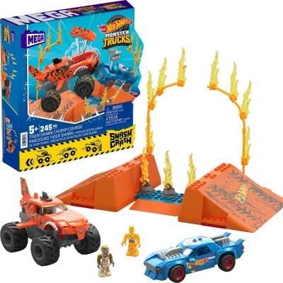 Abbildung von Mega Construx HOT Wheels Smashundcrash Tiger Shark Crash Wettkampf Spielzeugauto für Kinder, Größe: One Size, Multicolor