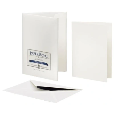 Abbildung von Rössler Papier 2234831009 Paper Royal Kartenmappe DIN A6 hd/C6 8/8, weiß gerippt