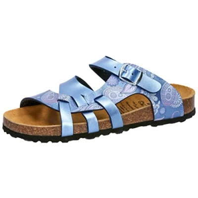 Abbildung von LICO Flora Pantolette flach, Damen, Größe: 38, Marine grau Schuhe