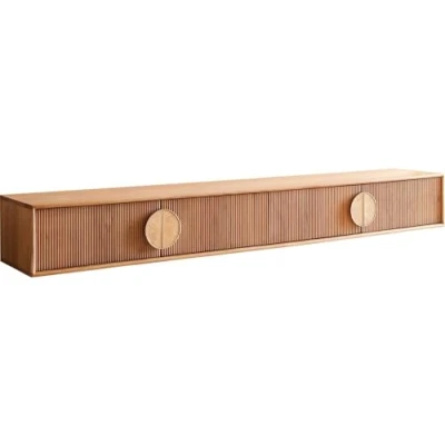 Abbildung von Lowboard Surimu 200 cm Akazie Hellbraun 4 Türen Kork Griff schwebend