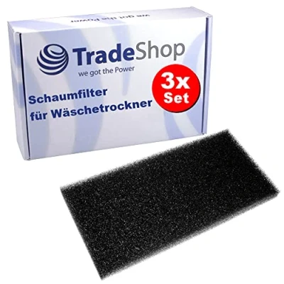 Abbildung von 3x Trade Shop Schwammfilter/Schaumstoff Filter kompatibel mit Gorenje D 8565 NB, NO, 7560 A, 9864 E, NR, 7565 NO Wärmetrockner