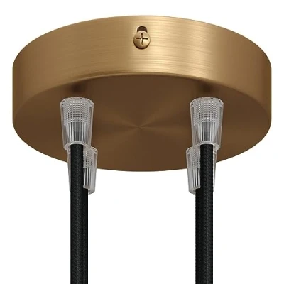 Abbildung von creative cables Zylindrischer 4 Loch Lampenbaldachin Kit aus Metall Konisch, Bronze satiniert