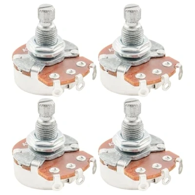 Abbildung von Alpha Full A250k Metrische Potentiometers Split Shaft Audio Taper Potis für E Gitarre oder Bass (4 Stück)