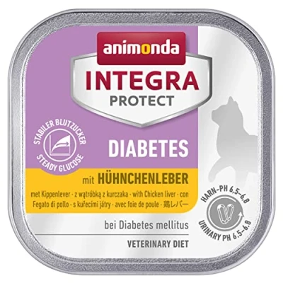 Abbildung von animonda INTEGRA PROTECT Katzenfutter nass Diabetes Hühnchenleber (16 x 100g), vom Tierarzt empfohlen bei mellitus, mit Veterinären entwickeltes Diätalleinfutter für erwachsene Katzen
