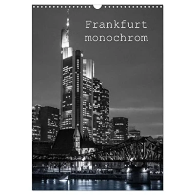 Abbildung von Frankfurt monochrom (Wandkalender 2025 DIN A3 hoch), CALVENDO Monatskalender